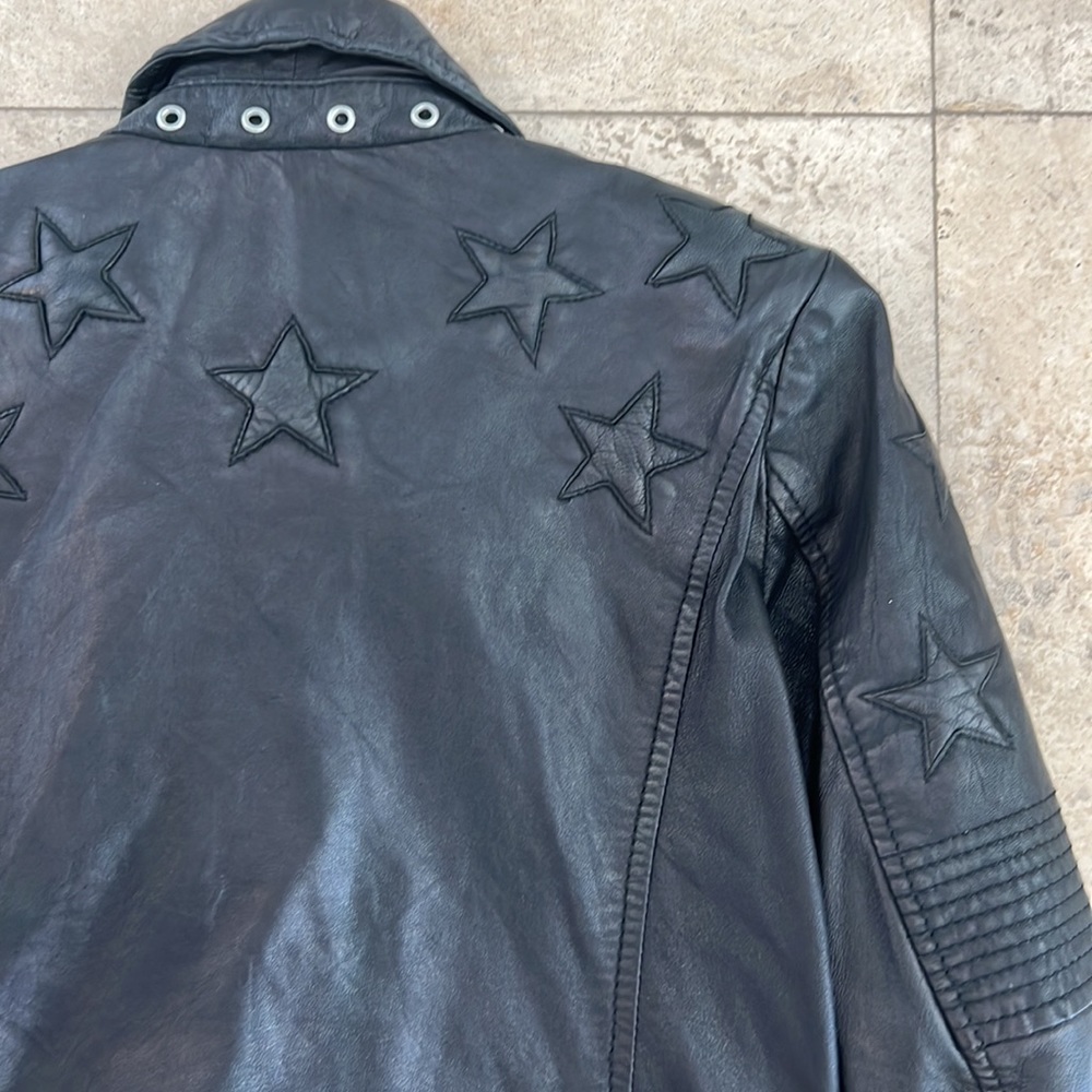 Leather Moto jacket with stars
